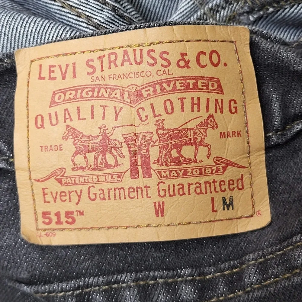 VINTAGE‎ Levi's 515 Women Jeans 20 M Black Denim Low Rise Bootcut 30